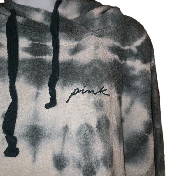 Vintage EUC Pink Oversized Green And White Tie Dye Hoodie Sz S Victoria's... - Picture 2 of 5